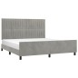 Giroletto con Testiera Grigio Chiaro 180x200 cm in Velluto Giroletto con Testiera Grigio Chiaro 180x200 cm in Velluto