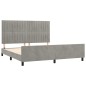 Giroletto con Testiera Grigio Chiaro 180x200 cm in Velluto Giroletto con Testiera Grigio Chiaro 180x200 cm in Velluto