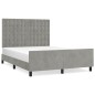 vidaXL Giroletto senza Materasso Grigio Chiaro 140x190 cm Velluto vidaXL Giroletto senza Materasso Grigio Chiaro 140x190 cm Velluto