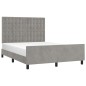vidaXL Giroletto senza Materasso Grigio Chiaro 140x190 cm Velluto vidaXL Giroletto senza Materasso Grigio Chiaro 140x190 cm Velluto
