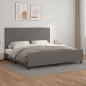 Giroletto con Testiera Grigio 200x200 cm in Similpelle Giroletto con Testiera Grigio 200x200 cm in Similpelle