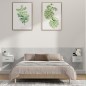 Testiera Letto con Comodini in Legno Multistrato Grigio Cemento Testiera Letto con Comodini in Legno Multistrato Grigio Cemento