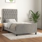 Giroletto con Testiera Grigio Chiaro 90x200 cm in Velluto Giroletto con Testiera Grigio Chiaro 90x200 cm in Velluto