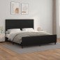 Giroletto con Testiera Nero 180x200 cm in Similpelle Giroletto con Testiera Nero 180x200 cm in Similpelle