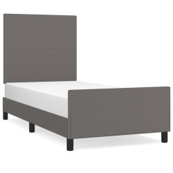 Giroletto con Testiera Crema 90x190 cm in Similpelle