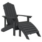 Sedie Giardino Poggiapiedi e Tavolo Adirondack HDPE Antracite Sedie Giardino Poggiapiedi e Tavolo Adirondack HDPE Antracite
