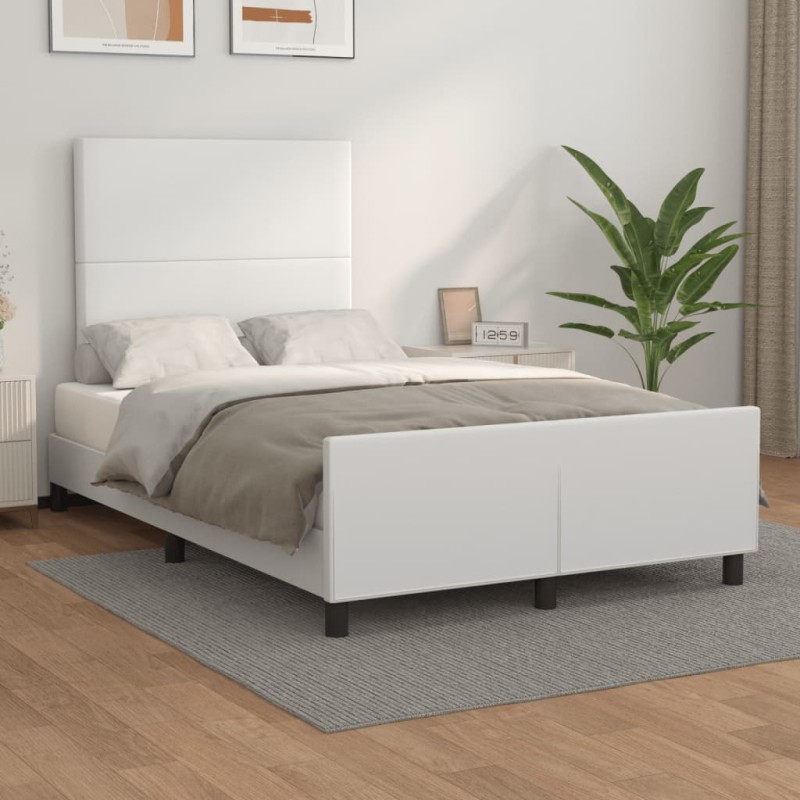 Giroletto con Testiera Bianco 120x200 cm in Similpelle Giroletto con Testiera Bianco 120x200 cm in Similpelle