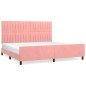 Giroletto con Testiera Rosa 200x200 cm in Velluto Giroletto con Testiera Rosa 200x200 cm in Velluto