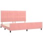 Giroletto con Testiera Rosa 200x200 cm in Velluto Giroletto con Testiera Rosa 200x200 cm in Velluto