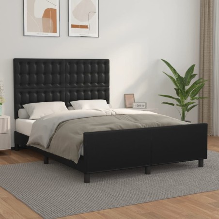 vidaXL Giroletto con Testiera Nero 140x190 cm in Similpelle