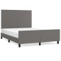vidaXL Giroletto con Testiera Grigio 140x200 cm in Similpelle vidaXL Giroletto con Testiera Grigio 140x200 cm in Similpelle