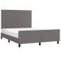 vidaXL Giroletto con Testiera Grigio 140x200 cm in Similpelle vidaXL Giroletto con Testiera Grigio 140x200 cm in Similpelle