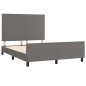 vidaXL Giroletto con Testiera Grigio 140x200 cm in Similpelle vidaXL Giroletto con Testiera Grigio 140x200 cm in Similpelle