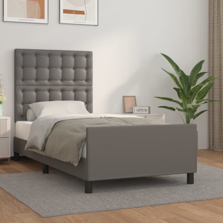 Giroletto con Testiera Crema 90x190 cm in Similpelle