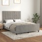 Giroletto con Testiera Grigio Chiaro 140x200 cm in Velluto Giroletto con Testiera Grigio Chiaro 140x200 cm in Velluto