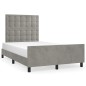 Giroletto con Testiera Grigio Chiaro 120x200 cm in Velluto Giroletto con Testiera Grigio Chiaro 120x200 cm in Velluto