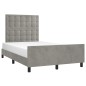 Giroletto con Testiera Grigio Chiaro 120x200 cm in Velluto Giroletto con Testiera Grigio Chiaro 120x200 cm in Velluto