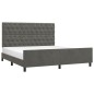 Giroletto con Testiera Grigio Scuro 160x200 cm in Velluto Giroletto con Testiera Grigio Scuro 160x200 cm in Velluto