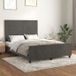 Giroletto con Testiera Grigio Scuro 140x200 cm in Velluto Giroletto con Testiera Grigio Scuro 140x200 cm in Velluto