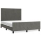 Giroletto con Testiera Grigio Scuro 140x200 cm in Velluto Giroletto con Testiera Grigio Scuro 140x200 cm in Velluto
