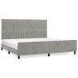 vidaXL Giroletto senza Materasso Grigio Chiaro 200x200 cm Velluto vidaXL Giroletto senza Materasso Grigio Chiaro 200x200 cm Velluto