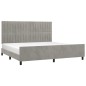 vidaXL Giroletto senza Materasso Grigio Chiaro 200x200 cm Velluto vidaXL Giroletto senza Materasso Grigio Chiaro 200x200 cm Velluto