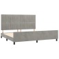 vidaXL Giroletto senza Materasso Grigio Chiaro 200x200 cm Velluto vidaXL Giroletto senza Materasso Grigio Chiaro 200x200 cm Velluto