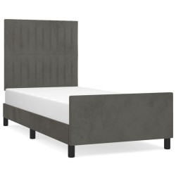 vidaXL Giroletto senza Materasso Grigio Scuro 80x200 cm Velluto