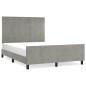 Giroletto con Testiera Grigio Chiaro 140x190 cm in Velluto Giroletto con Testiera Grigio Chiaro 140x190 cm in Velluto