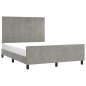 Giroletto con Testiera Grigio Chiaro 140x190 cm in Velluto Giroletto con Testiera Grigio Chiaro 140x190 cm in Velluto