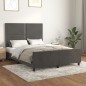 Giroletto con Testiera Grigio Scuro 140x190 cm in Velluto Giroletto con Testiera Grigio Scuro 140x190 cm in Velluto