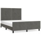 Giroletto con Testiera Grigio Scuro 140x190 cm in Velluto Giroletto con Testiera Grigio Scuro 140x190 cm in Velluto
