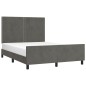 Giroletto con Testiera Grigio Scuro 140x190 cm in Velluto Giroletto con Testiera Grigio Scuro 140x190 cm in Velluto
