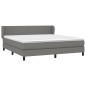 vidaXL Giroletto a Molle con Materasso Grigio Scuro 180x200 cm Tessuto