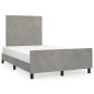 vidaXL Giroletto senza Materasso Grigio Chiaro 120x200 cm Velluto vidaXL Giroletto senza Materasso Grigio Chiaro 120x200 cm Velluto