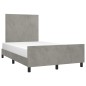 vidaXL Giroletto senza Materasso Grigio Chiaro 120x200 cm Velluto vidaXL Giroletto senza Materasso Grigio Chiaro 120x200 cm Velluto
