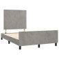vidaXL Giroletto senza Materasso Grigio Chiaro 120x200 cm Velluto vidaXL Giroletto senza Materasso Grigio Chiaro 120x200 cm Velluto