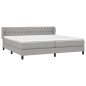 vidaXL Giroletto a Molle con Materasso Grigio Chiaro 200x200cm Tessuto