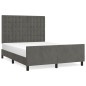 Giroletto con Testiera Grigio Scuro 140x190 cm in Velluto Giroletto con Testiera Grigio Scuro 140x190 cm in Velluto