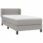 vidaXL Giroletto a Molle con Materasso Grigio Chiaro100x200 cm Tessuto