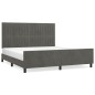 vidaXL Giroletto con Testiera Grigio Scuro 180x200 cm in Velluto