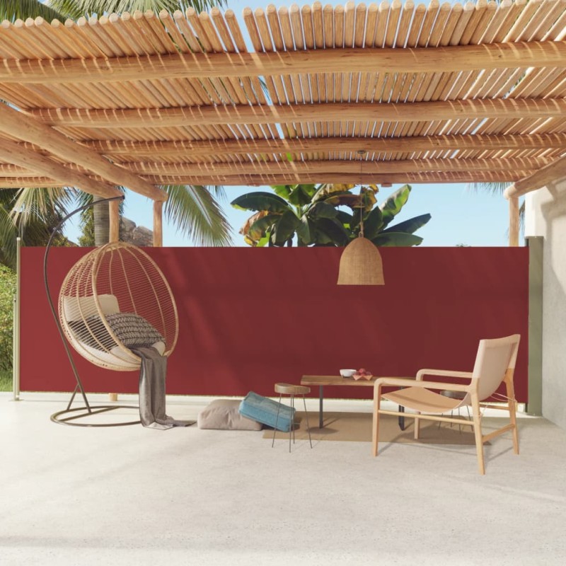 Tenda da Sole Laterale Retrattile per Patio 160x600 cm Rossa Tenda da Sole Laterale Retrattile per Patio 160x600 cm Rossa