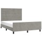 vidaXL Giroletto senza Materasso Grigio Chiaro 140x190 cm Velluto vidaXL Giroletto senza Materasso Grigio Chiaro 140x190 cm Velluto