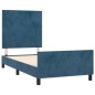 Giroletto con Testiera Blu Scuro 90x200 cm in Velluto Giroletto con Testiera Blu Scuro 90x200 cm in Velluto