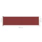 Tenda da Sole Laterale Retrattile per Patio 160x600 cm Rossa Tenda da Sole Laterale Retrattile per Patio 160x600 cm Rossa