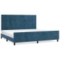 Giroletto con Testiera Blu Scuro 200x200 cm in Velluto Giroletto con Testiera Blu Scuro 200x200 cm in Velluto