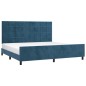 Giroletto con Testiera Blu Scuro 200x200 cm in Velluto Giroletto con Testiera Blu Scuro 200x200 cm in Velluto
