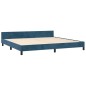 Giroletto con Testiera Blu Scuro 200x200 cm in Velluto Giroletto con Testiera Blu Scuro 200x200 cm in Velluto
