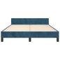 Giroletto con Testiera Blu Scuro 140x190 cm in Velluto Giroletto con Testiera Blu Scuro 140x190 cm in Velluto