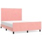 vidaXL Giroletto con Testiera Rosa 140x200 cm in Velluto vidaXL Giroletto con Testiera Rosa 140x200 cm in Velluto